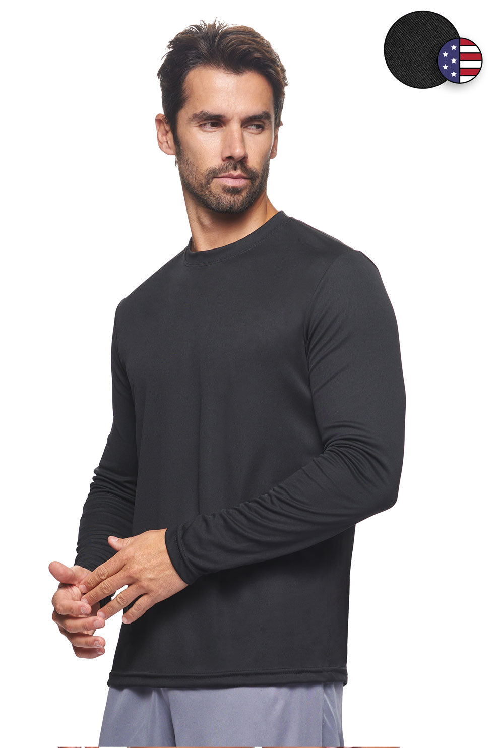 AI901D🇺🇸 DriMax™ Long Sleeve Expert Tee - Expert Brand #BLACK