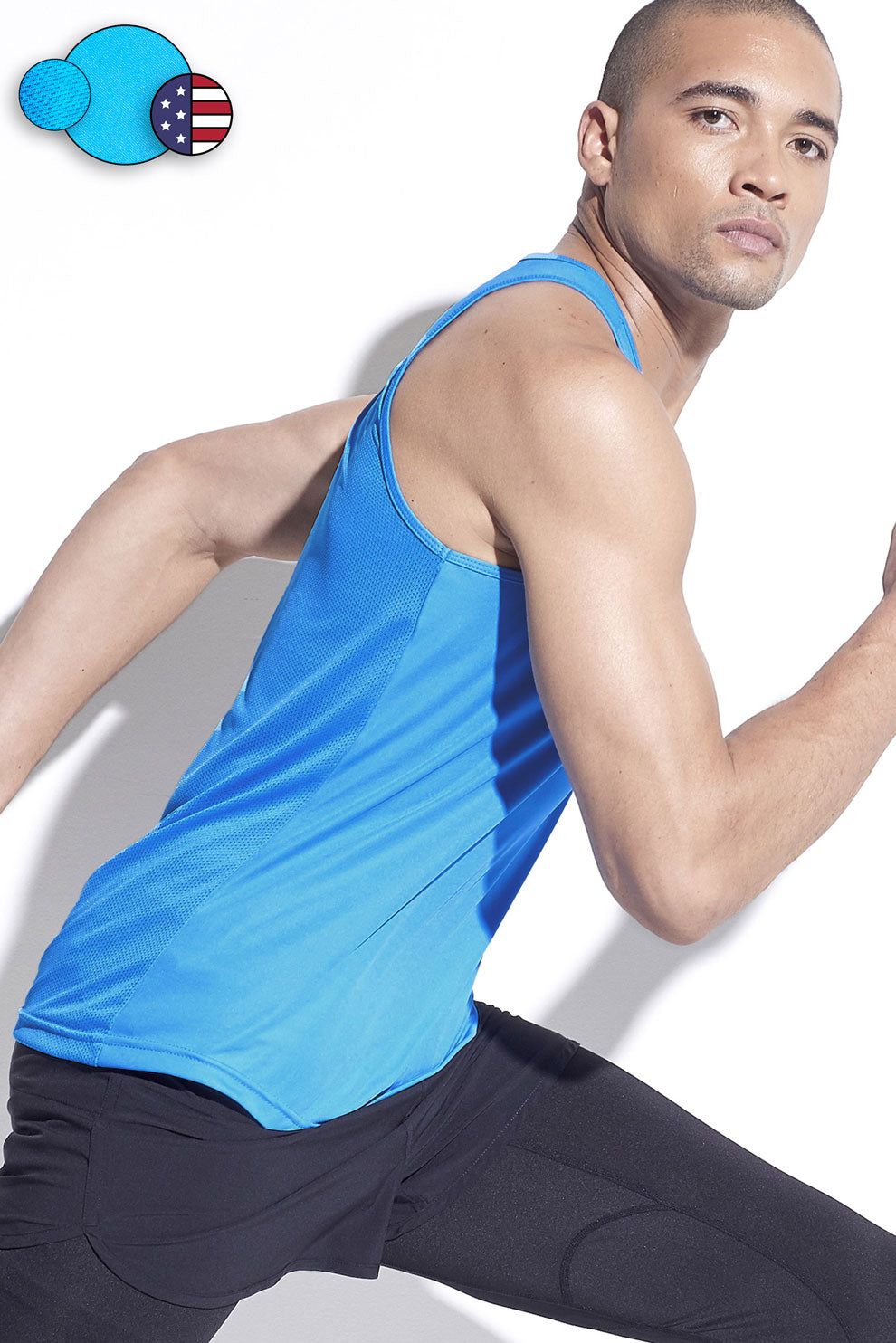 Expert Brand Wholesale Men's DriMax Tech Tank Made in USA safety blue image 2 #safety-blue