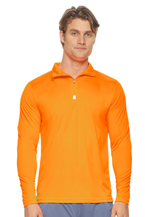Expert Brand Wholesale Men's Drimax Quarter Zip in Safety Orange#safety-orange