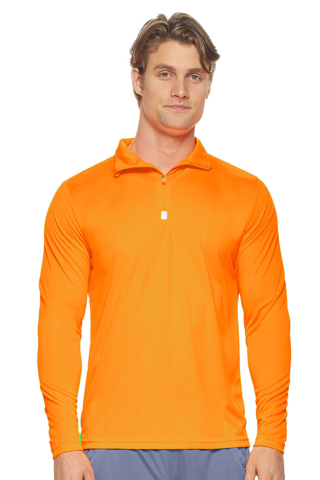 Expert Brand Wholesale Men's Drimax Quarter Zip in Safety Orange#safety-orange