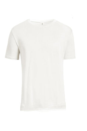 Expert Brand Wholesale Men's Eco-Friendly Hemp Cotton Blank Hi Low Split Hem Tee in white Bone#bone