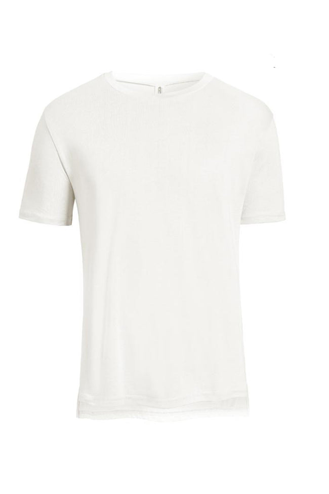 Expert Brand Wholesale Men's Eco-Friendly Hemp Cotton Blank Hi Low Split Hem Tee in white Bone#bone