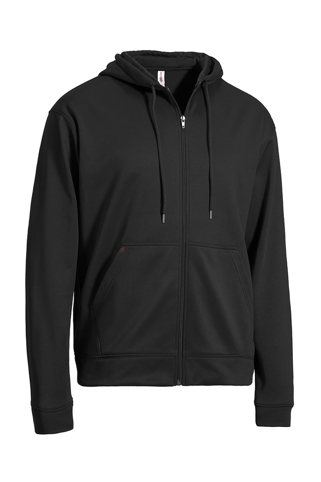 Expert Brand Wholesale Men's Unisex Fleece Tec Zip Up Hoodie in black#black