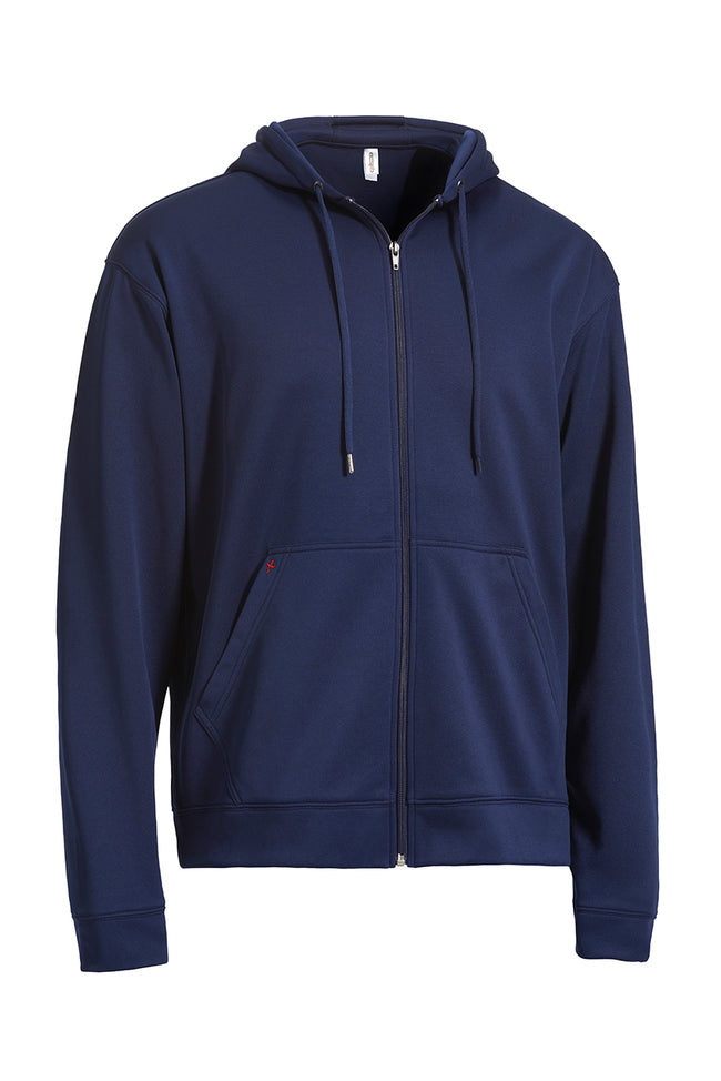Expert Brand Wholesale Men's Unisex Fleece Tec Zip Up Hoodie in navy#navy