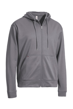 Expert Brand Wholesale Men's Unisex Fleece Tec Zip Up Hoodie in steel#steel