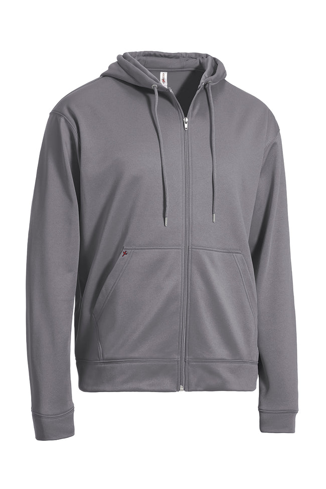 Expert Brand Wholesale Men's Unisex Fleece Tec Zip Up Hoodie in steel#steel