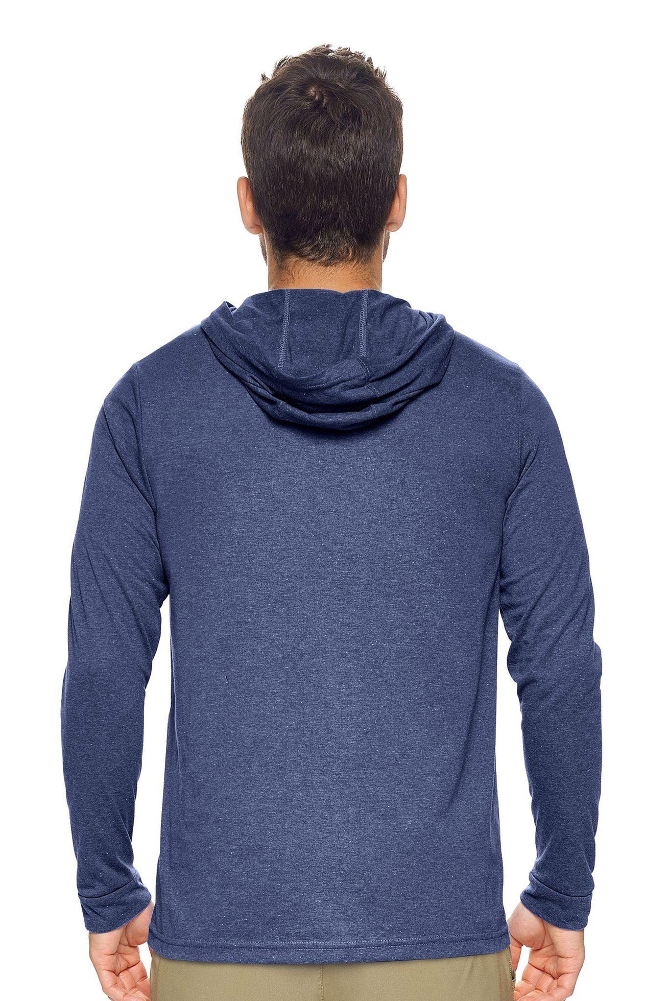 Expert Brand Wholesale Men's Hoodie Performance Active Shirt in Dark Heather Navy Image 3#dark-heather-navy