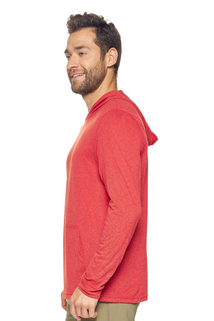 Expert Brand Wholesale Men's Hoodie Performance Active Shirt in Dark Heather Red Image 2#dark-heather-red