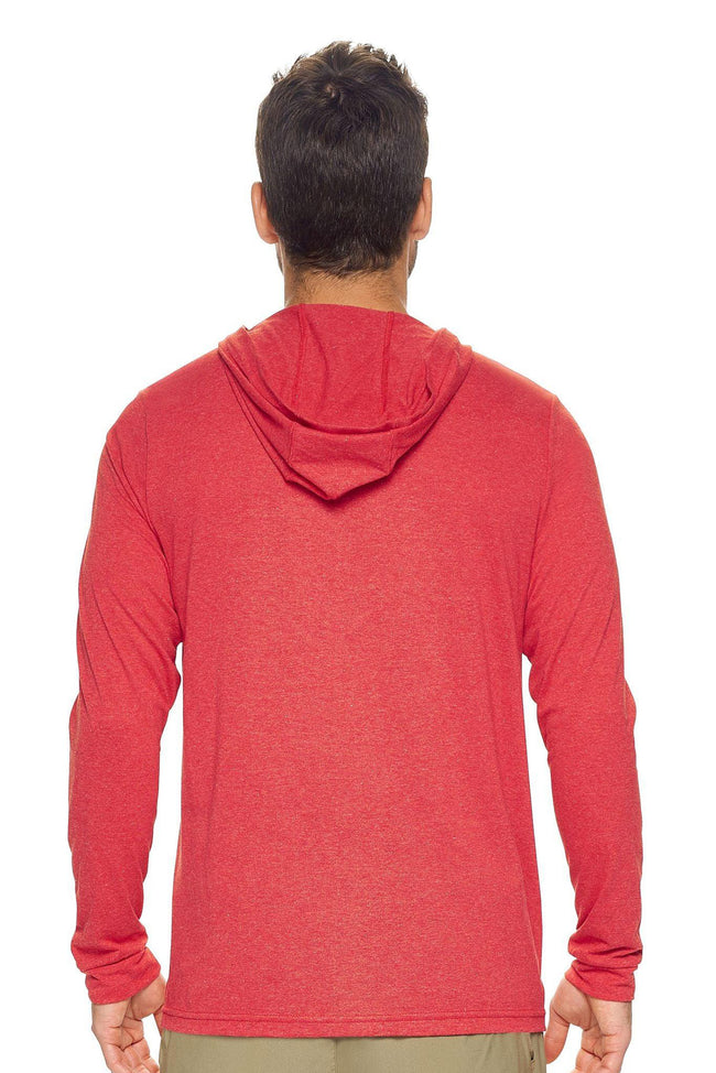 Expert Brand Wholesale Men's Hoodie Performance Active Shirt in Dark Heather Red Image 3#dark-heather-red