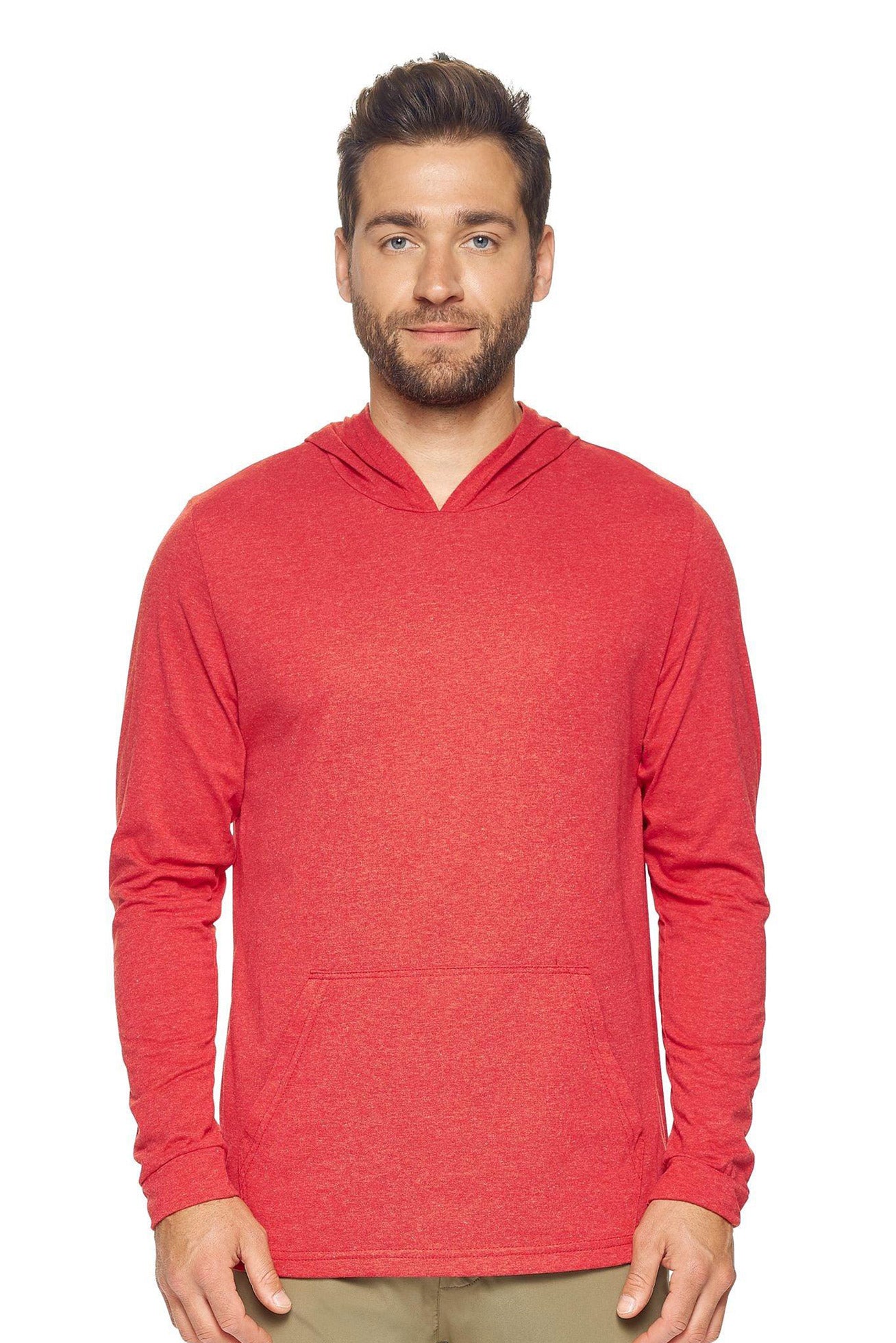 Expert Brand Wholesale Men's Hoodie Performance Active Shirt in Dark Heather Red#dark-heather-red