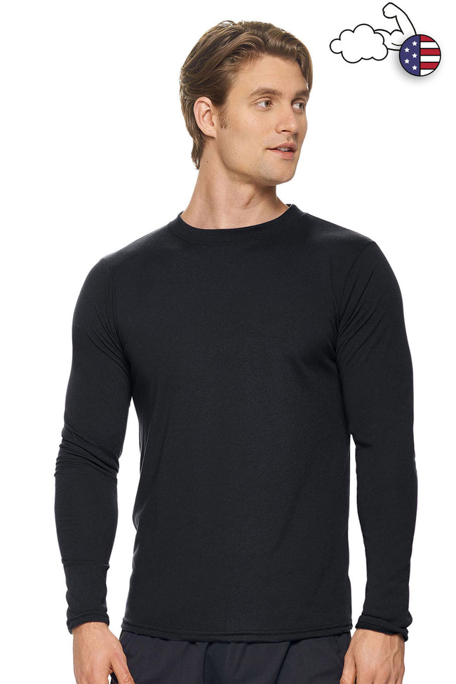 Expert Brand Wholesale Men's In the Field Outdoors Long Sleeve Tee Made in USA PT808 Black#black