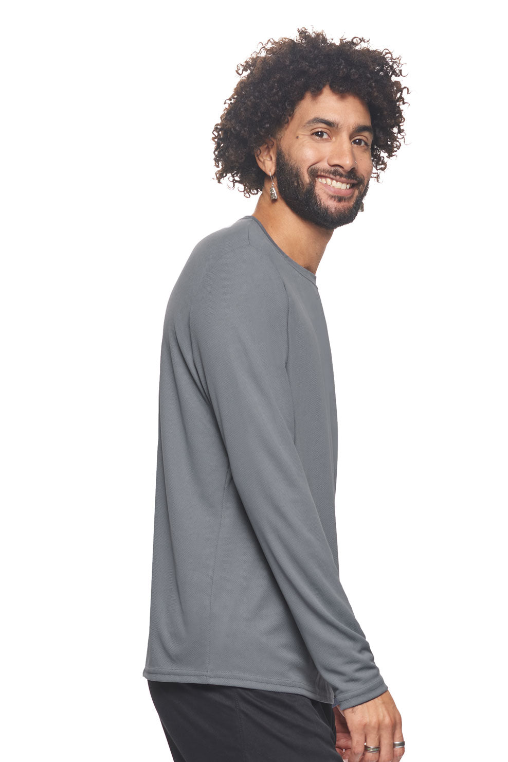 Expert Brand Wholesale Sportswear Activewear Imported Oxymesh™ Long Sleeve Tec Tee AJ901 steel image 2#steel