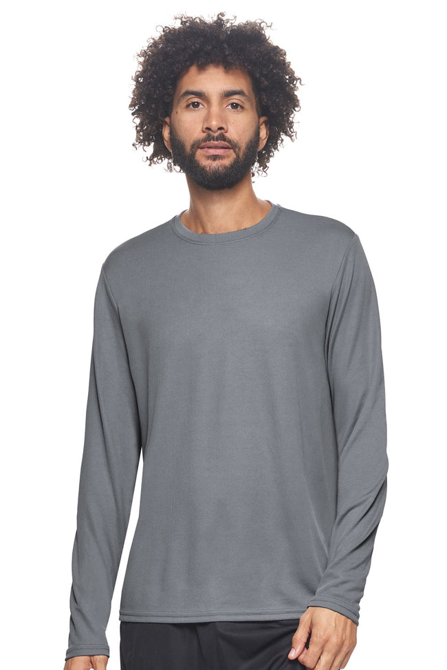 Expert Brand Wholesale Sportswear Activewear Imported Oxymesh™ Long Sleeve Tec Tee AJ901 steel#steel