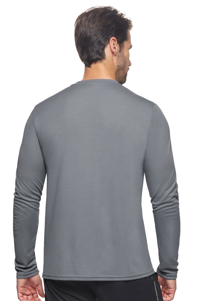 Expert Brand Wholesale Blank Made in USA Men's Long Sleeve Performance Fitness Running Tee Oxymesh™ Tec in steel image 3#steel