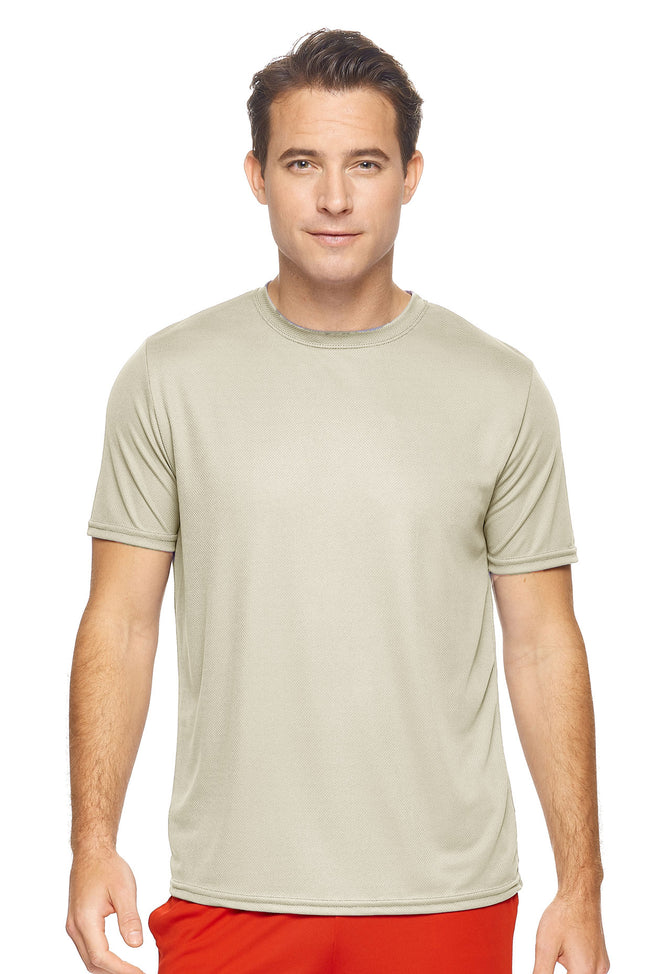 Expert Brand Wholesale Men's Oxymesh™ Short Sleeve Tec Tee Made in USA in Sand#sand
