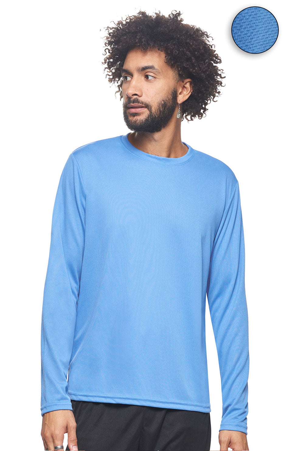 Expert Brand Wholesale Men's Oxymesh Performance Long Sleeve Tec Tee Imported AJ901 Carolina Blue#carolina-blue #CAROLINA BLUE