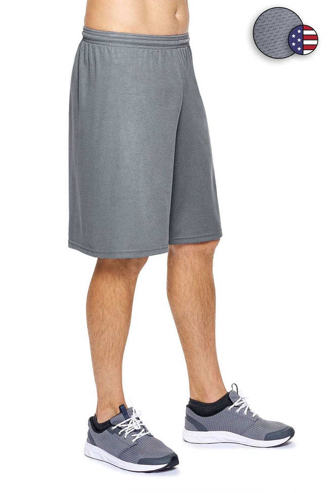 Expert Brand Wholesale Men's Oxymesh Performance Shorts Made in USA AJ1089 Steel Gray#steel-gray
