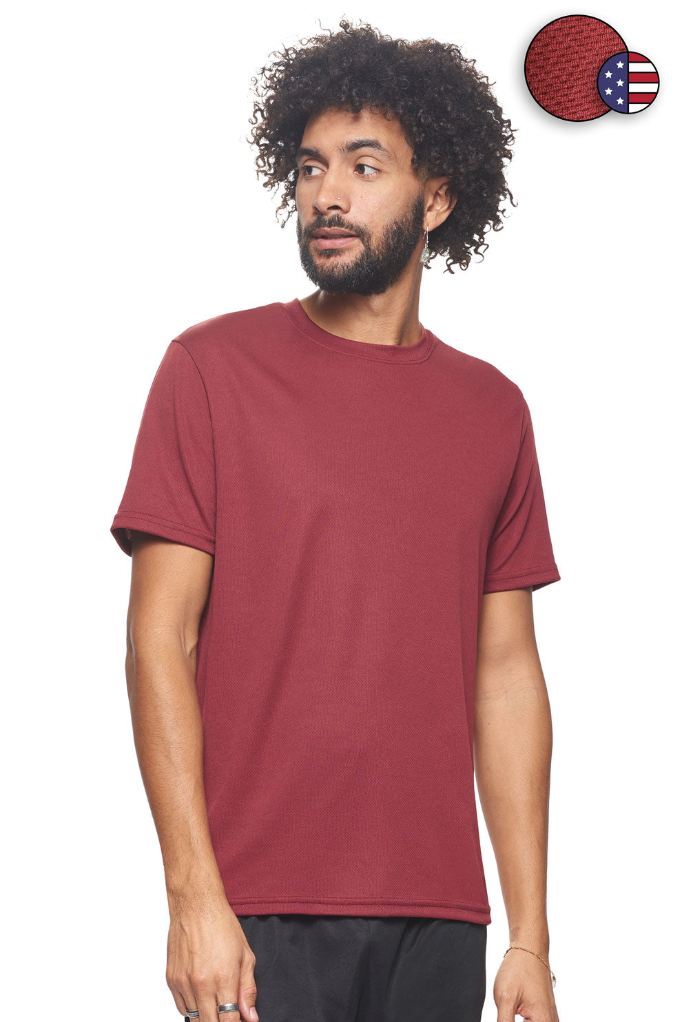 Expert Brand Wholesale Men's Oxymesh Performance Tee Made in USA Cardinal Red#cardinal-red