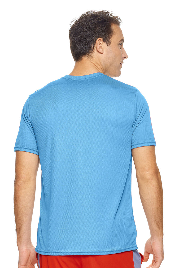 Expert Brand Wholesale Men's Oxymesh Tec Tee Performance Fitness Running Shirt in Carolina Blue Image 3#carolina-blue