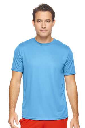 Expert Brand Wholesale Men's Oxymesh Tec Tee Performance Fitness Running Shirt in Carolina Blue#carolina-blue