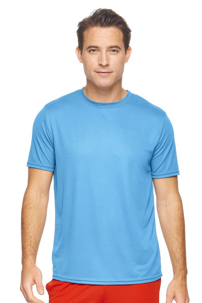 Expert Brand Wholesale Men's Oxymesh Tec Tee Performance Fitness Running Shirt in Carolina Blue#carolina-blue