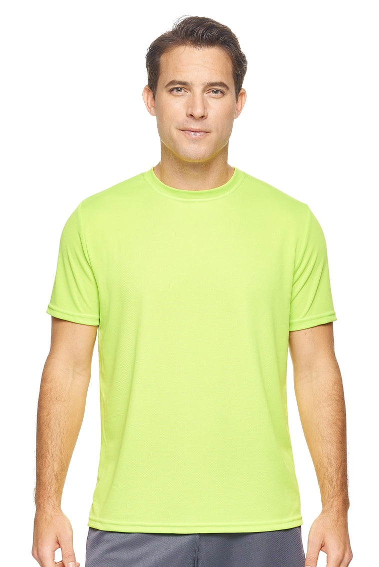 Expert Brand Wholesale Men's Oxymesh Tec Tee Performance Fitness Running Shirt in Key Lime#key-lime