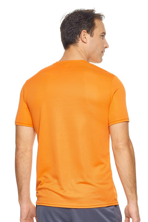 Expert Brand Wholesale Men's Oxymesh Tec Tee Performance Fitness Running Shirt in Orange Image 3#orange