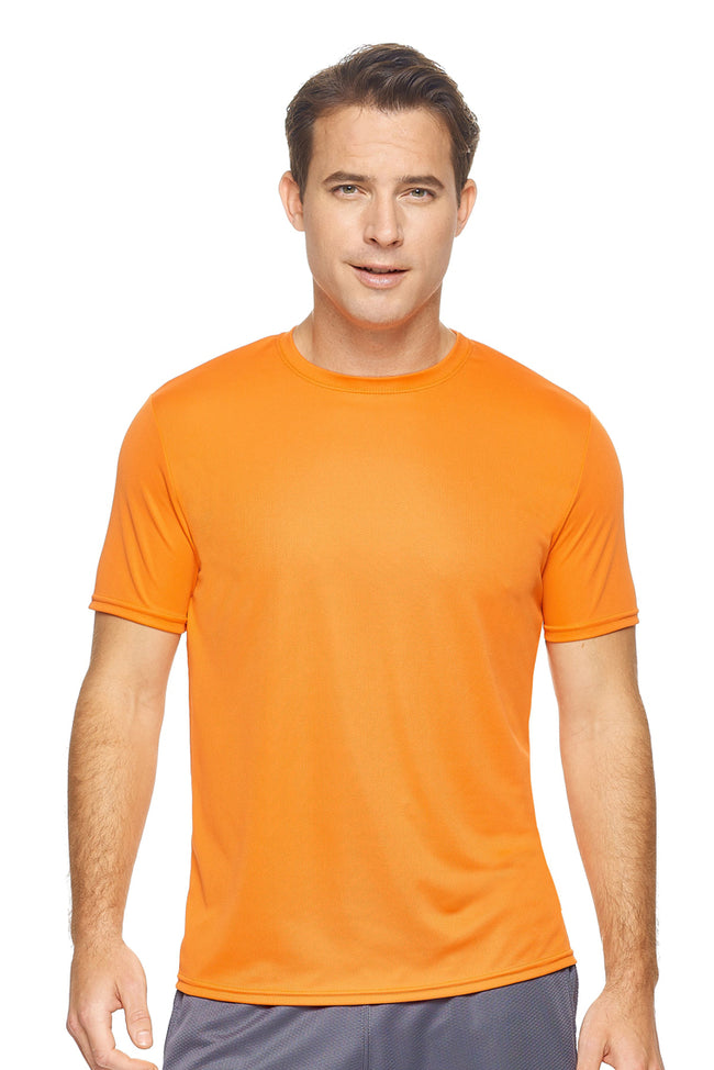 Expert Brand Wholesale Men's Oxymesh Tec Tee Performance Fitness Running Shirt in Orange#orange
