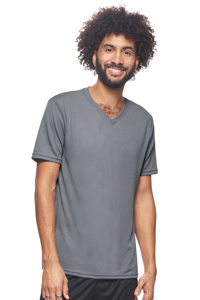 AJ802🇺🇸 Oxymesh™ V-Neck Tec Tee - Expert Brand #STEEL