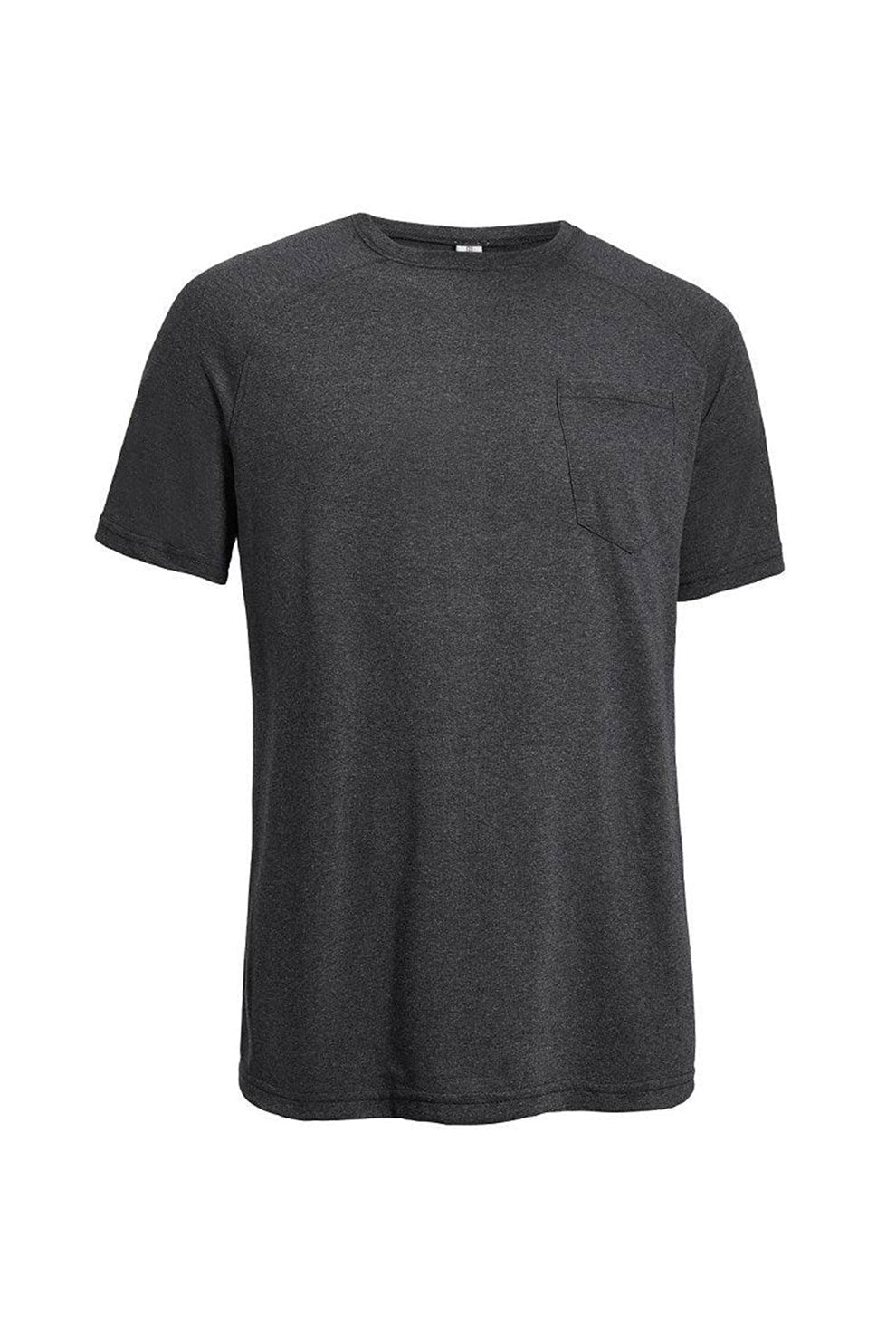 Expert Brand Men's Performance Heather Crewneck Pocket Tee in Dark Heather Charcoal #dark-heather-charcoal