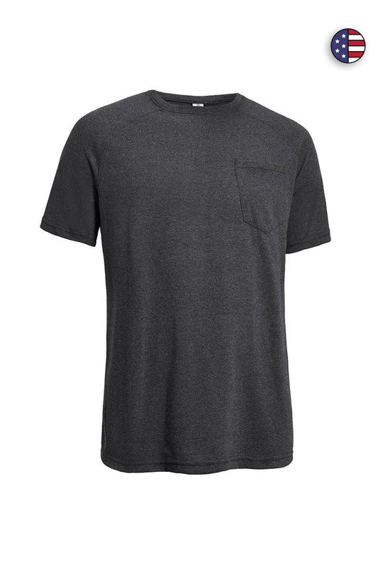 AA821 Performance Heather Raglan Crewneck