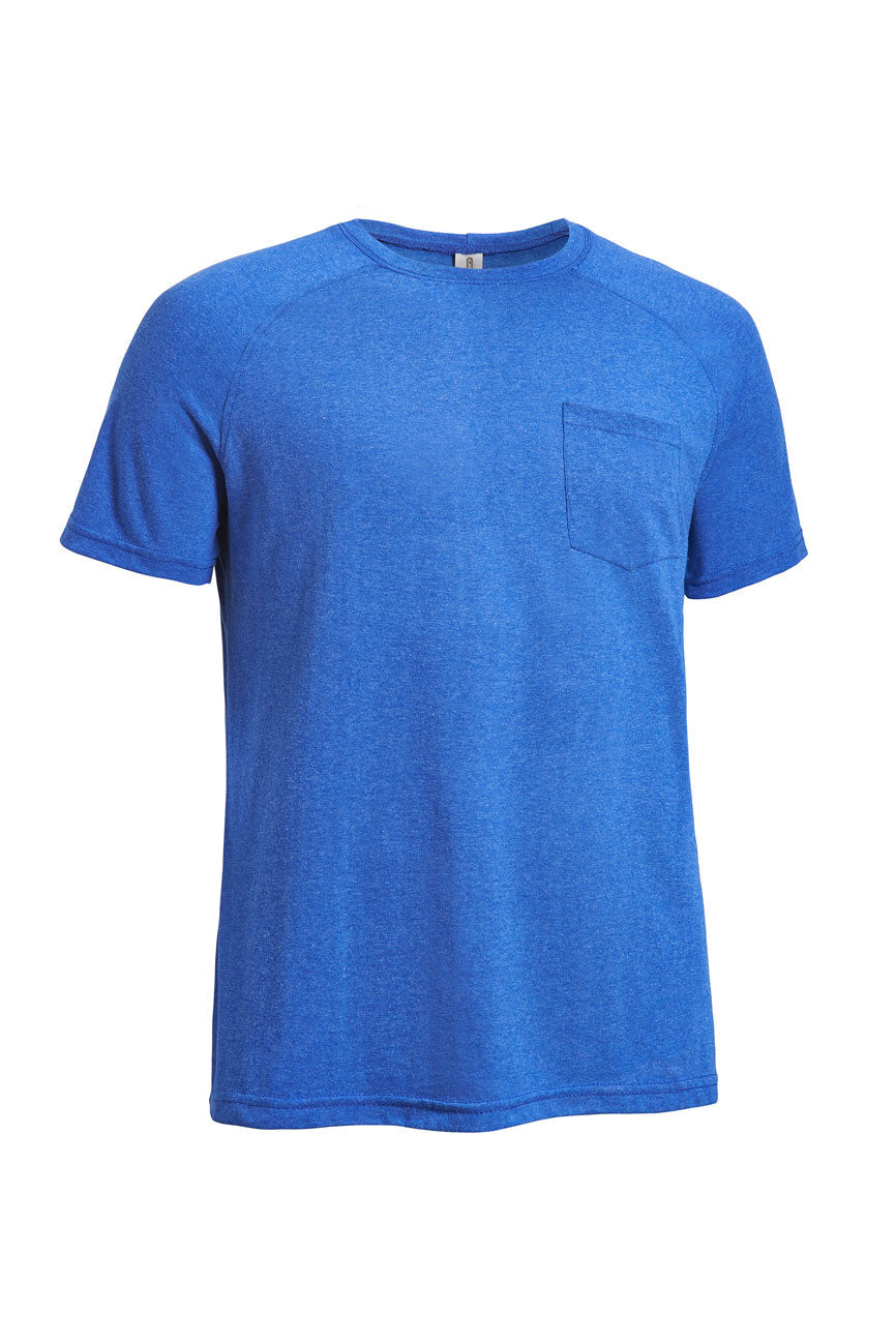 Expert Brand Men's Performance Heather Crewneck Pocket Tee in Dark Heather Royal  #dark-heather-royal