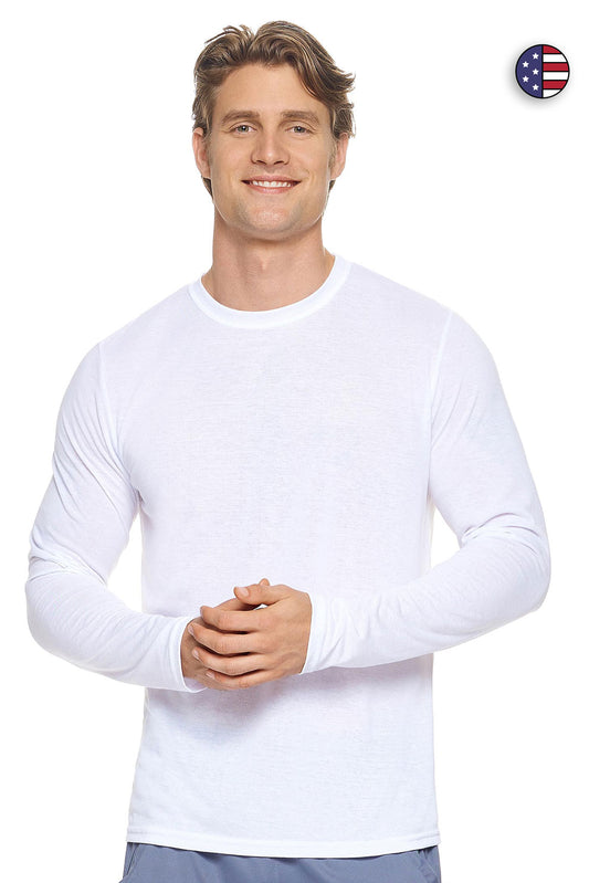 Expert Brand Wholesale Men's Tritec Long Sleeve Active Tee Made in USA AB901 White#white