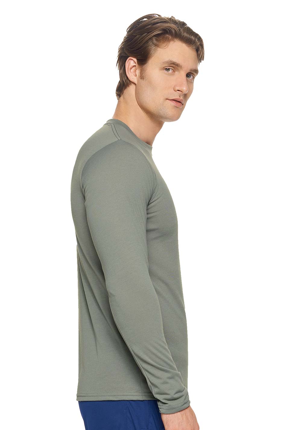 Expert Brand Wholesale Men's In the Field Outdoors Long Sleeve Tee Made in USA PT808 Army Gray iamge 2#army-gray