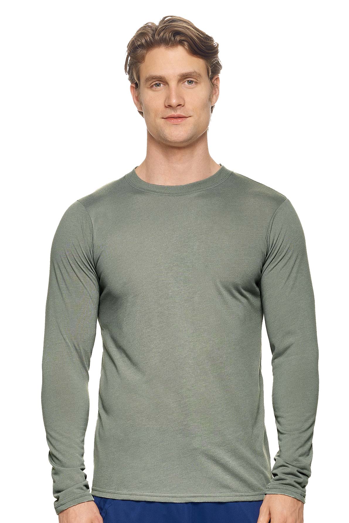 Expert Brand Wholesale Men's In the Field Outdoors Long Sleeve Tee Made in USA PT808 Army Gray#army-gray