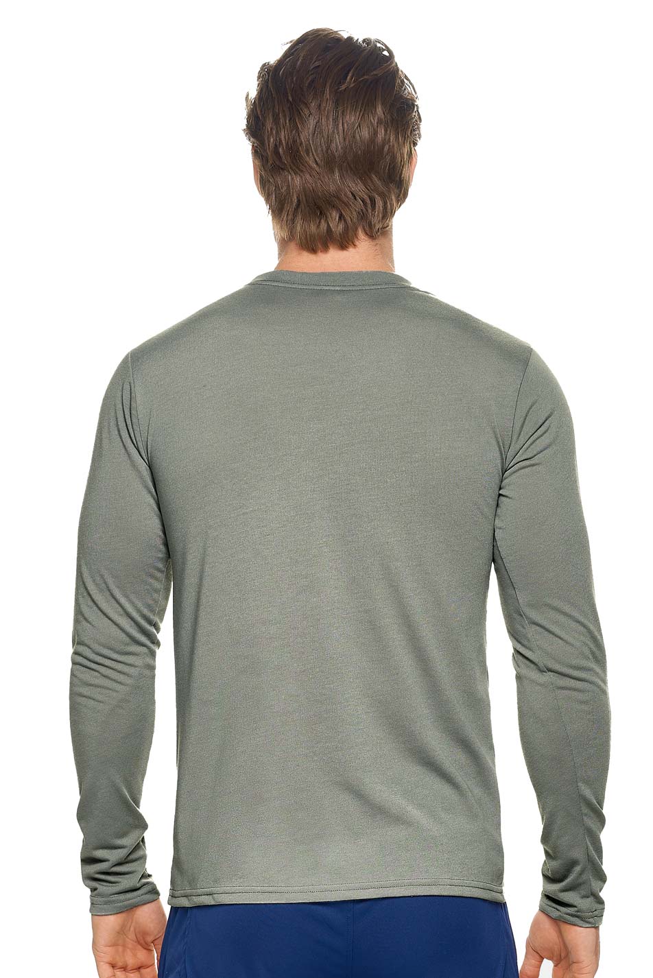 Expert Brand Wholesale Men's In the Field Outdoors Long Sleeve Tee Made in USA PT808 Army Gray image 3#army-gray