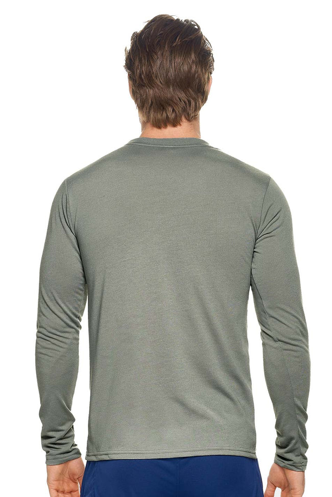Expert Brand Wholesale Men's In the Field Outdoors Long Sleeve Tee Made in USA PT808 Army Gray image 3#army-gray