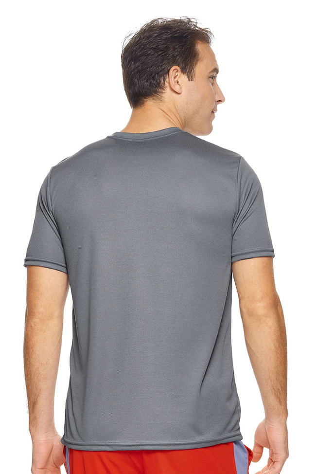 Expert Brand Wholesale Men's Oxymesh Tec Tee Performance Fitness Running Shirt in steel image 3#steel
