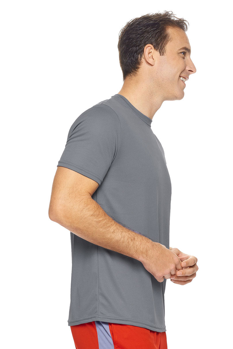  Expert Brand Wholesale Men's Oxymesh™ Short Sleeve Tec Tee Made in USA in steel image 2#steel