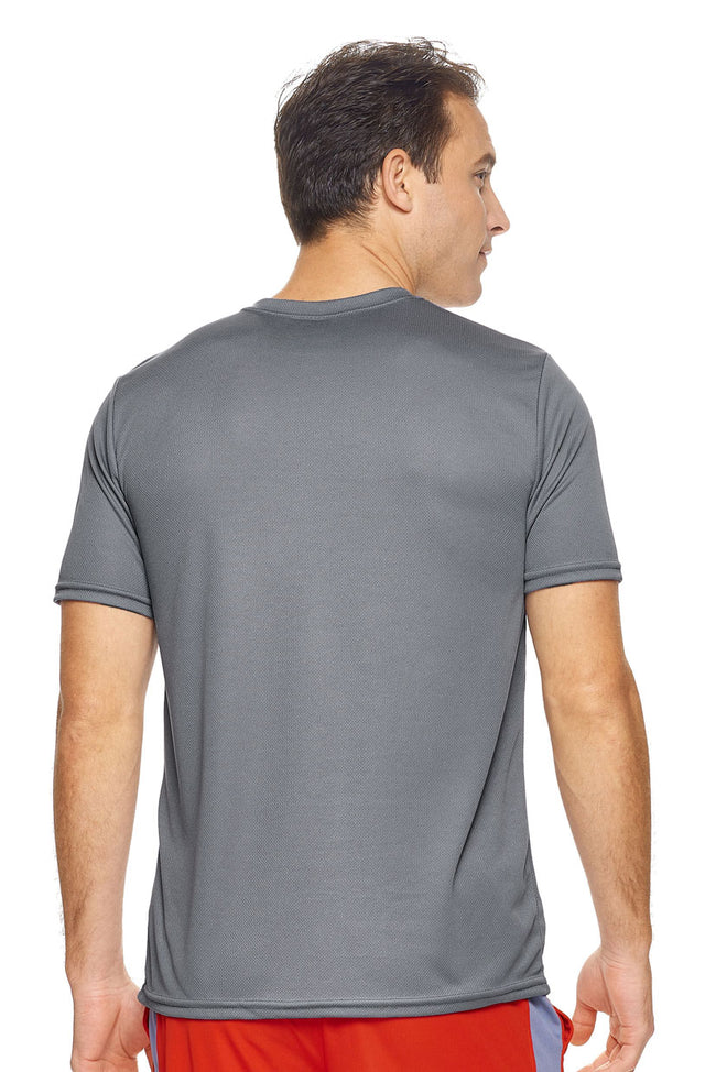  Expert Brand Wholesale Men's Oxymesh™ Short Sleeve Tec Tee Made in USA in steel image 3#steel