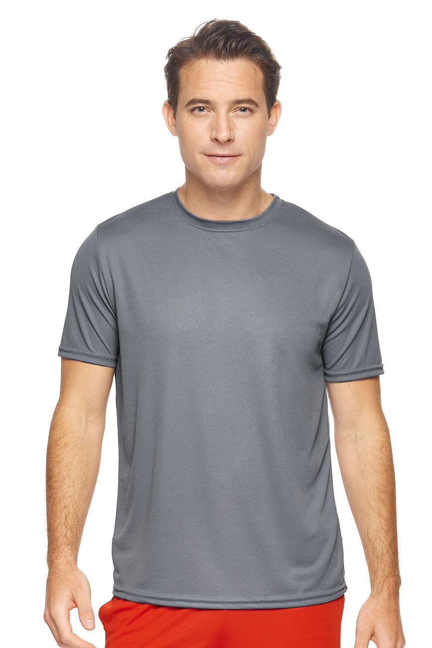  Expert Brand Wholesale Men's Oxymesh™ Short Sleeve Tec Tee Made in USA in steel#steel