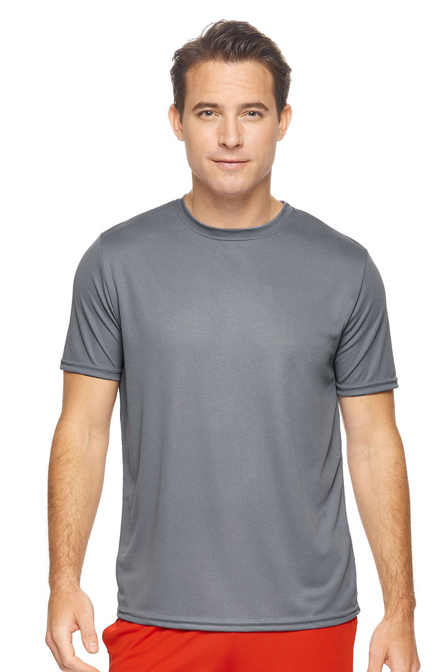  Expert Brand Wholesale Men's Oxymesh™ Short Sleeve Tec Tee Made in USA in steel#steel