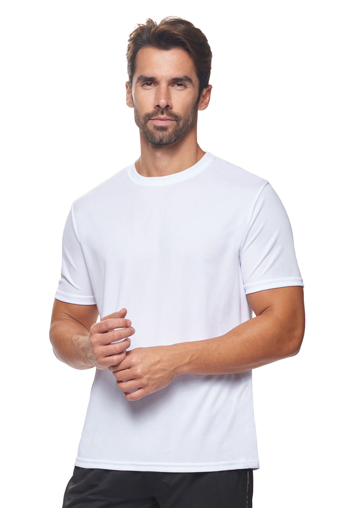 Expert Brand Wholesale Men's Oxymesh Tec Tee Performance Fitness Running Shirt in white#white