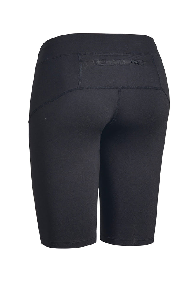 Expert Brand Wholesale Women's Airstretch 8" Fitness Shorts in Black Image 3#black