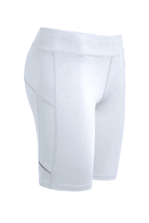 Expert Brand Wholesale Women's Airstretch 8" Fitness Shorts in White Image 2#white