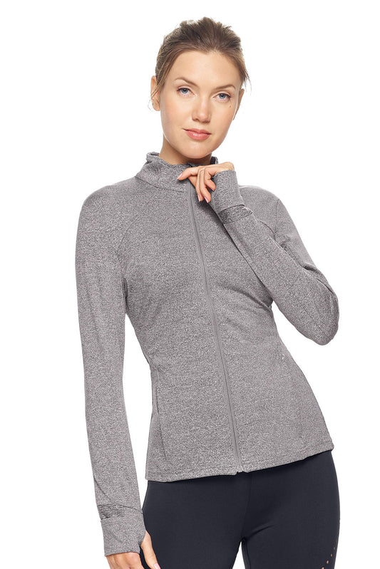Expert Brand Wholesale Women's Airstretch Full Zip Track Jacket Heather Charcoal#heather-charcoal