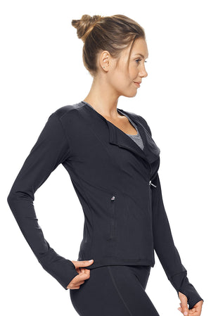 Expert Brand Wholesale Women's Airstretch Moto Jacket in Black image 2#black