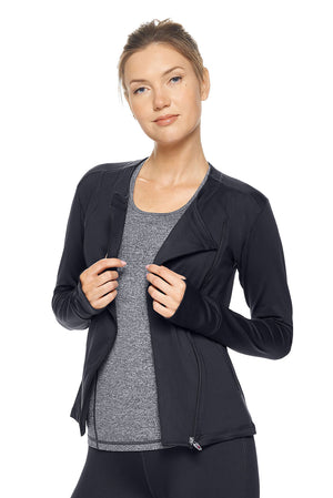 Expert Brand Wholesale Women's Airstretch Moto Jacket in Black Image 3#black