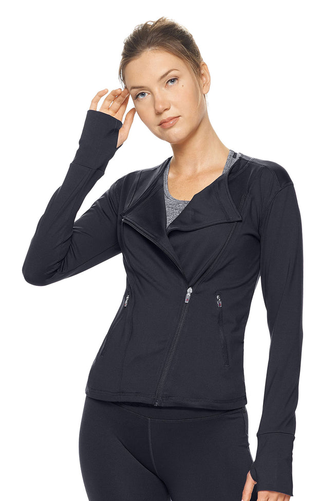 Expert Brand Wholesale Women's Airstretch Moto Jacket in Black#black