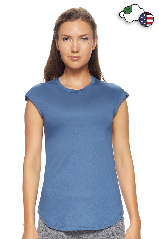 MC229🇺🇸🍃 MoCA™ Cap Sleeve Tee - Expert Brand image 2#stone-blue